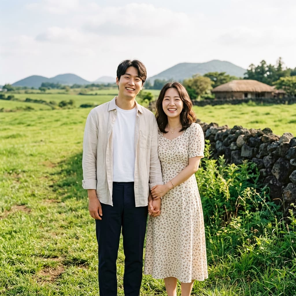 제주 야외 데이트 커플 사진